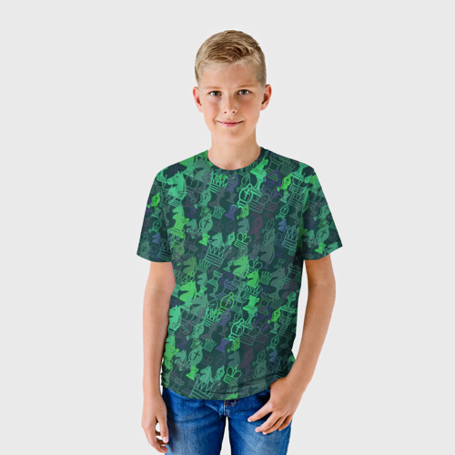 Детская 3D футболка с принтом Шахматист, фото на моделе #1