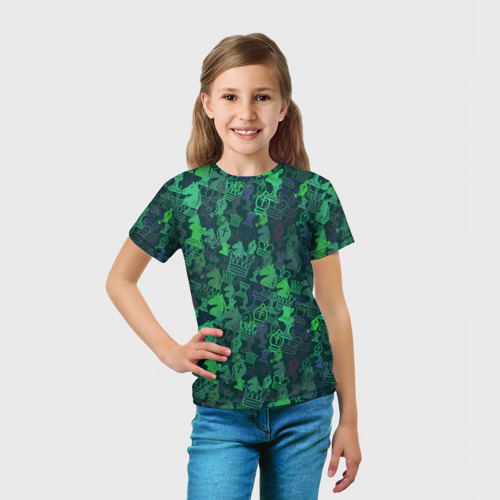 Детская 3D футболка с принтом Шахматист, вид сбоку #3
