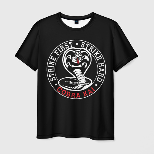 Мужская 3D футболка с принтом Кобра Кай - Cobra Kai, вид спереди #2