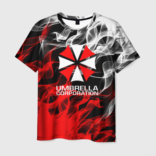 Мужская 3D футболка с принтом Umbrella Corporation Fire, вид спереди #2