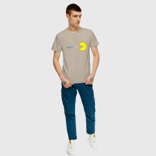 Мужская футболка с принтом Pac - man | Для пары, вид сбоку #3