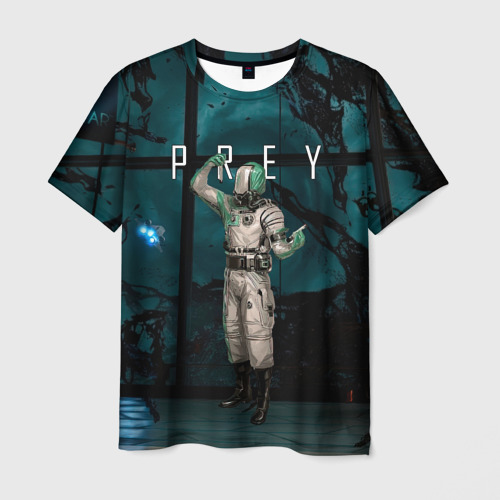 Мужская 3D футболка с принтом Ученный из игры Prey, вид спереди #2