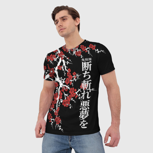 Мужская 3D футболка с принтом Корпус бойни демонов, фото на моделе #1