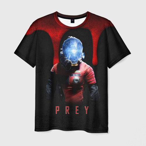 Мужская 3D футболка с принтом Prey dark blood, вид спереди #2