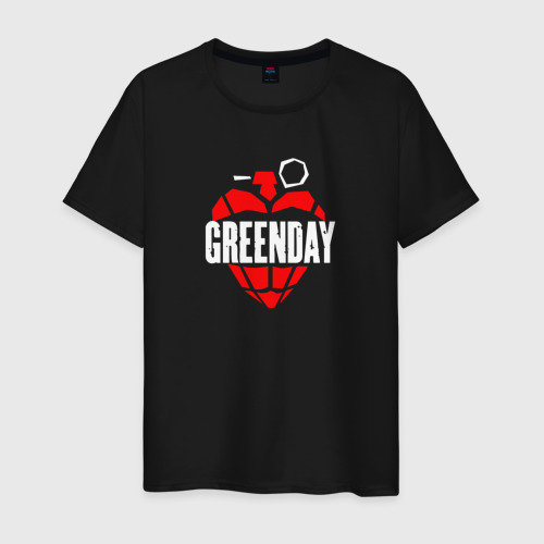 Мужская футболка с принтом Green day рок группа, вид спереди #2