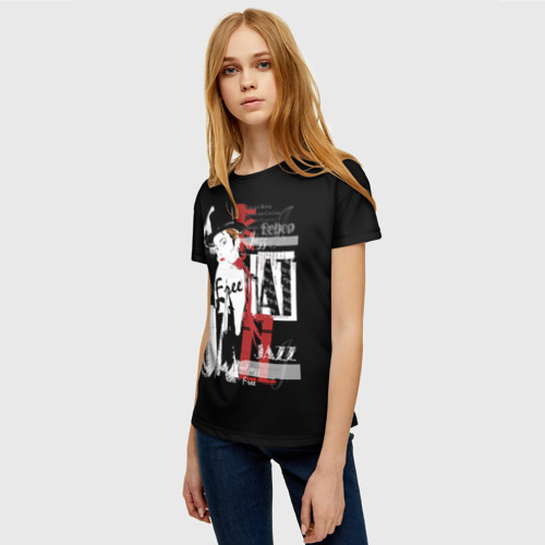 Женская 3D футболка с принтом JAZZ (девушка), фото на моделе #1