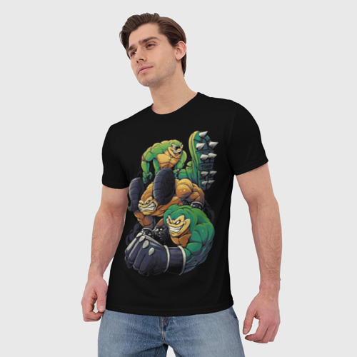 Мужская 3D футболка с принтом Банда Боевых жаб, фото на моделе #1