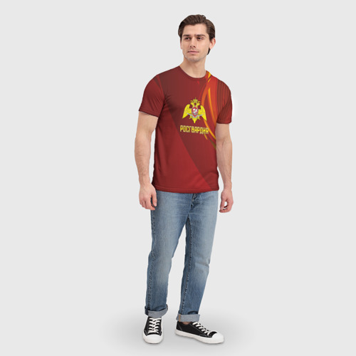 Мужская 3D футболка с принтом Росгвардия с эмблемой, вид сбоку #3