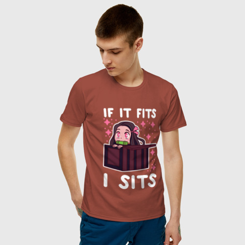 Мужская футболка с принтом IF IT FITS I SITS | КЛИНОК | КРД, фото на моделе #1