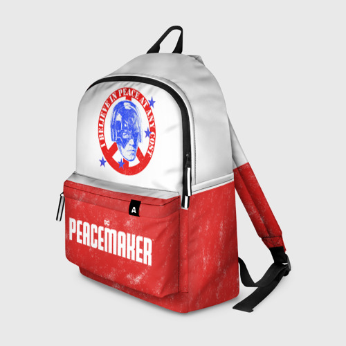 Рюкзак 3D с принтом Миротворец Лого, вид спереди #2