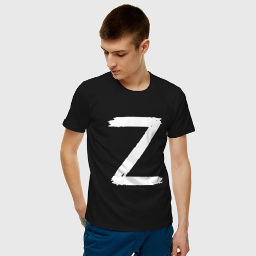 Мужская футболка с принтом Z БЕЛАЯ, фото на моделе #1