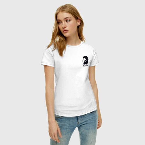 Женская футболка с принтом Александр Сергеевич Пушкин, фото на моделе #1