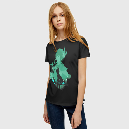 Женская 3D футболка с принтом Силуэт Венти, фото на моделе #1