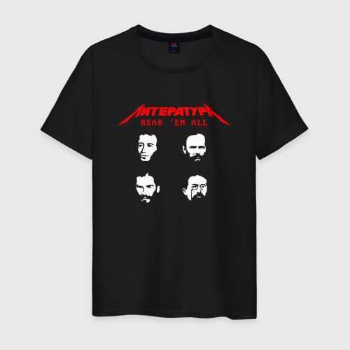 Мужская футболка с принтом Metallica / Литература: Толстой, вид спереди #2