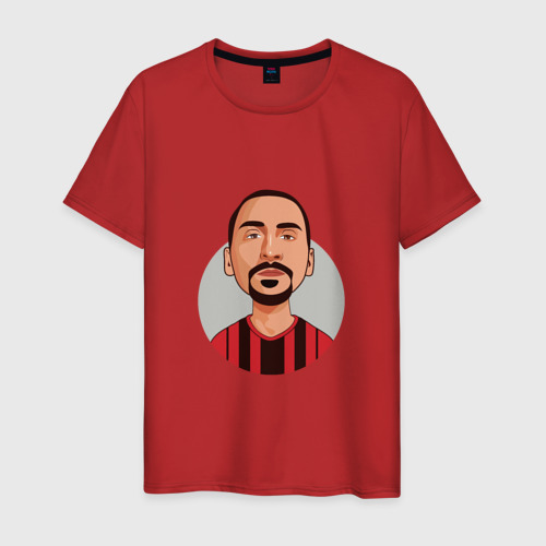 Мужская футболка с принтом Златан - Милан, вид спереди #2