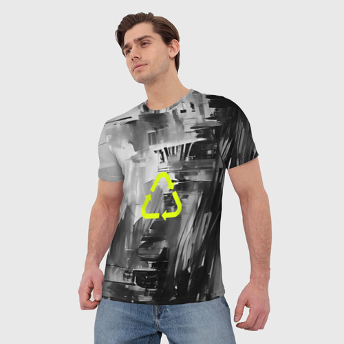 Мужская 3D футболка с принтом Recycling, фото на моделе #1