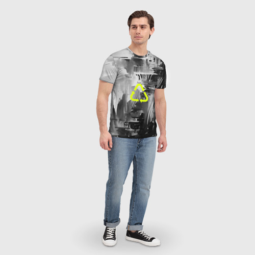 Мужская 3D футболка с принтом Recycling, вид сбоку #3