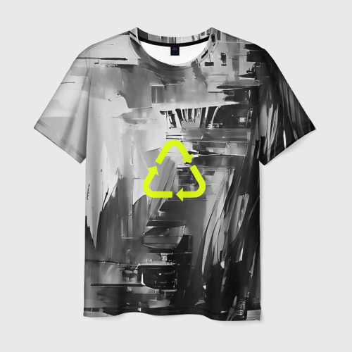 Мужская 3D футболка с принтом Recycling, вид спереди #2