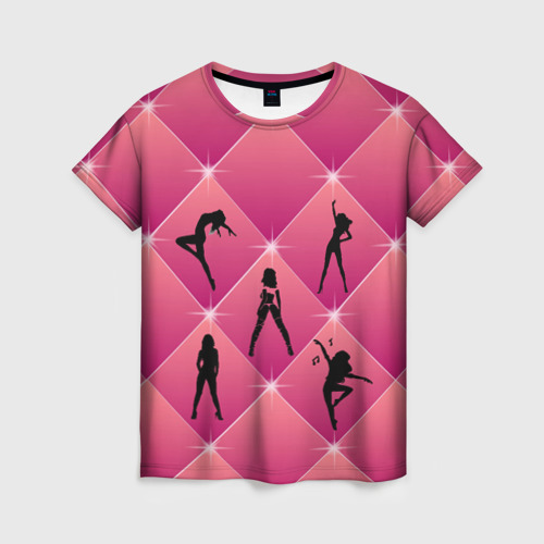 Женская 3D футболка с принтом Веселый Танцующий Счастливый, вид спереди #2