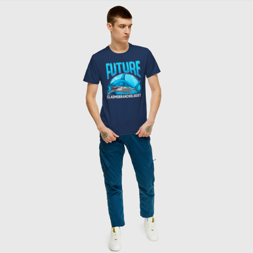 Мужская футболка с принтом Будущий специалист по акулам, вид сбоку #3