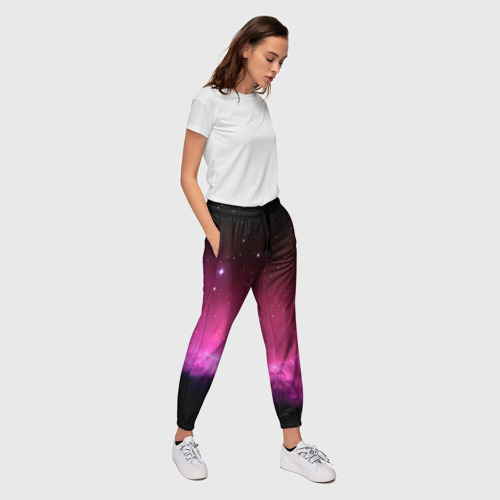 Женские брюки 3D с принтом Night Nebula, вид сбоку #3