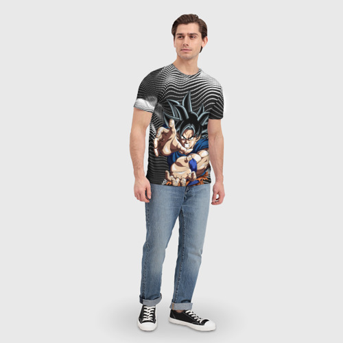 Мужская 3D футболка с принтом Сон Гоку-Шар Дракона, вид сбоку #3