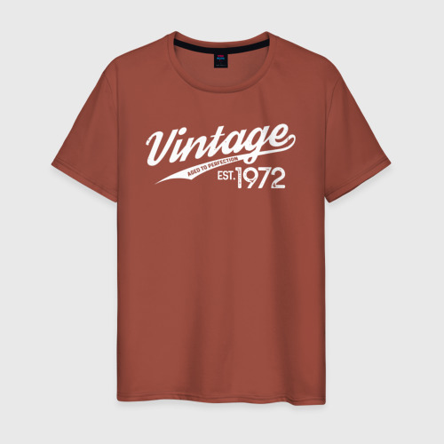 Мужская футболка с принтом Винтаж 1972 в возрасте совершенства, вид спереди #2