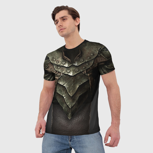 Мужская 3D футболка с принтом Орочья броня из SKYRIM, фото на моделе #1