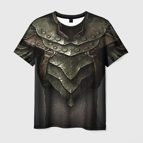 Мужская 3D футболка с принтом Орочья броня из SKYRIM, вид спереди #2