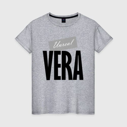 Женская футболка с принтом Нереальная Вера, вид спереди #2