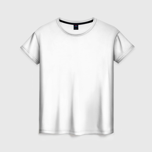 Женская 3D футболка с принтом Белая базовая 3, вид спереди #2
