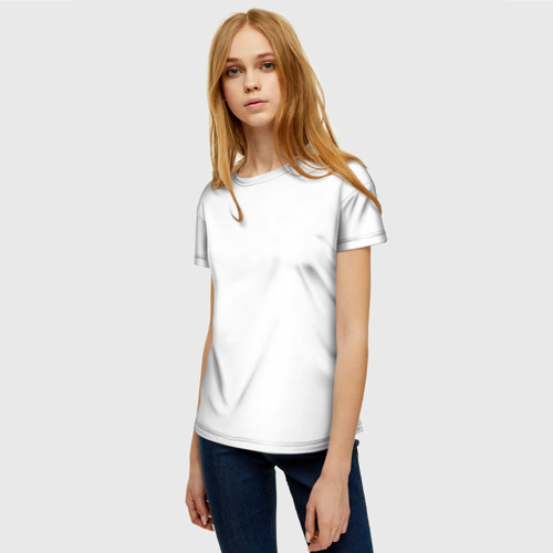 Женская 3D футболка с принтом Белая базовая 3, фото на моделе #1