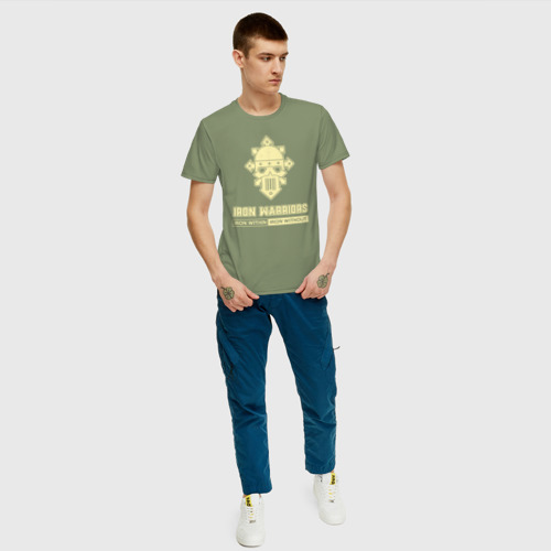 Мужская футболка с принтом Железные воины хаос винтаж лого, вид сбоку #3