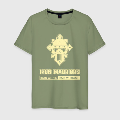 Мужская футболка с принтом Железные воины хаос винтаж лого, вид спереди #2