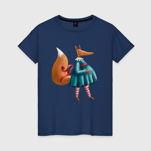 Женская футболка с принтом Беременная лисица, вид спереди #2