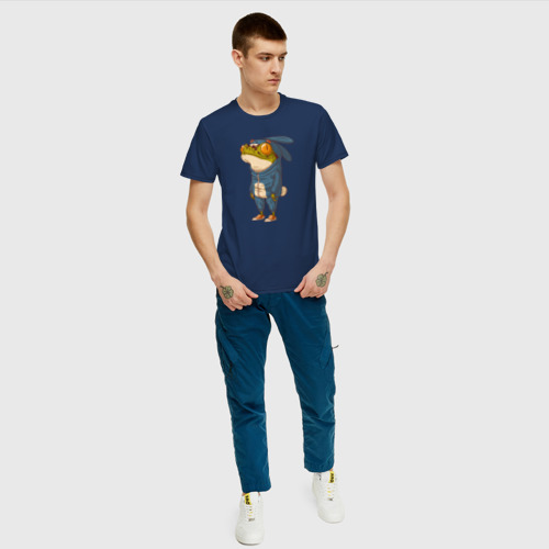 Мужская футболка с принтом Странная лягуха-заяц, вид сбоку #3