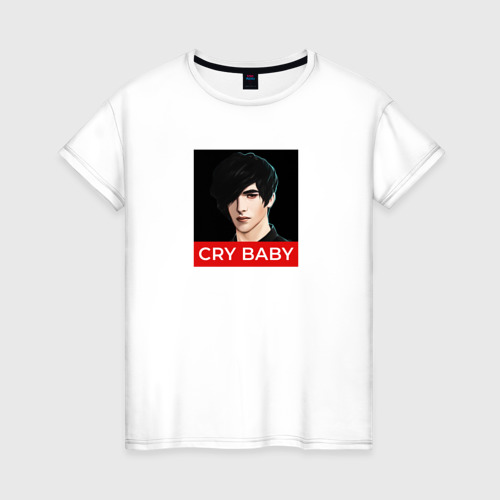 Женская футболка с принтом Виктор Cry Baby, вид спереди #2