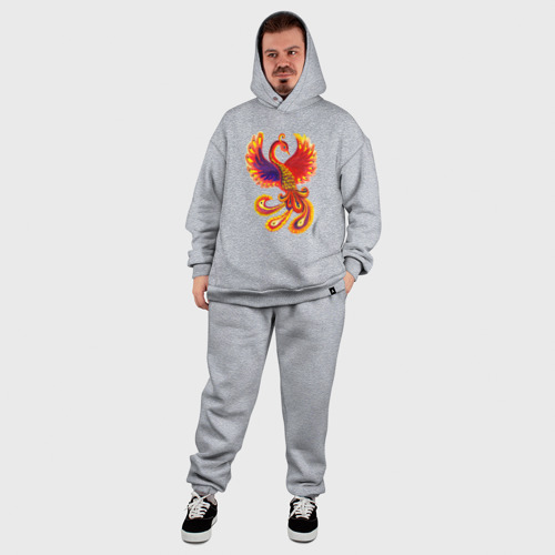 Мужской OVERSIZE костюм с принтом Жар-птица рисунок гуашью, фото #6