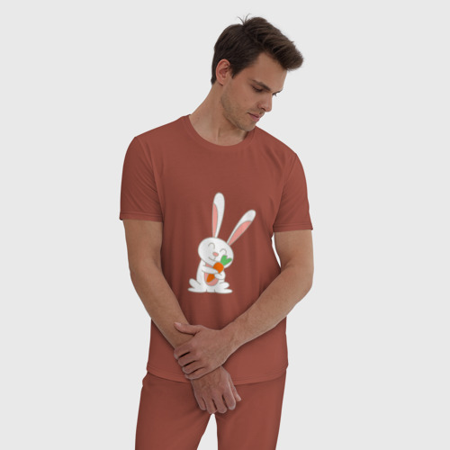 Мужская пижама хлопок с принтом Морковные обнимашки, фото на моделе #1