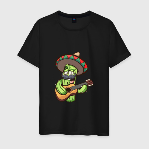 Мужская футболка с принтом Кактус - Мексиканец, вид спереди #2