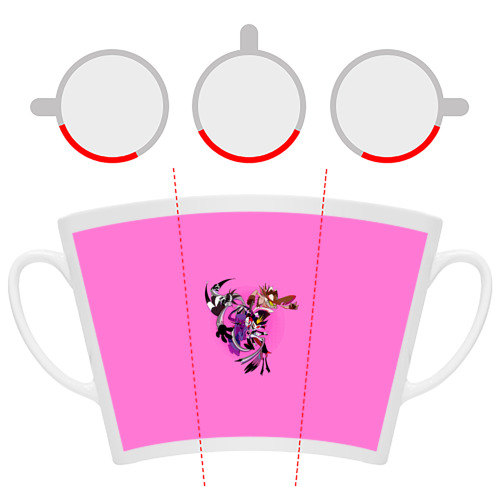Кружка Латте Адский босс арт на розовом фоне – купить в интернет-магазине