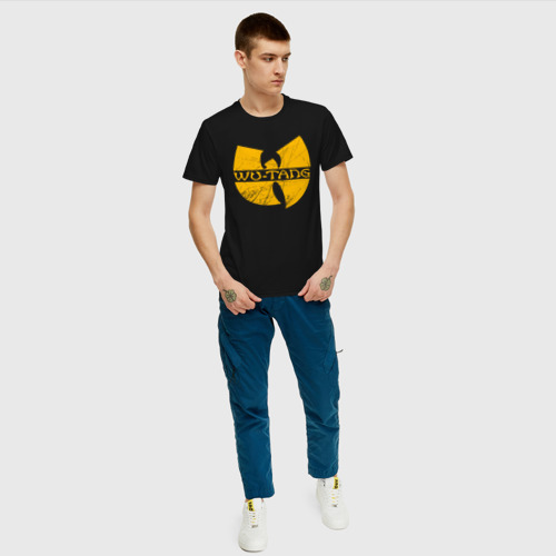 Мужская футболка с принтом Wu scratches logo, вид сбоку #3