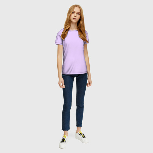 Женская 3D футболка с принтом Цифровая лаванда 2023, вид сбоку #3