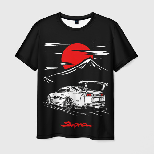 Мужская 3D футболка с принтом Тойота супра - JDM Style, вид спереди #2