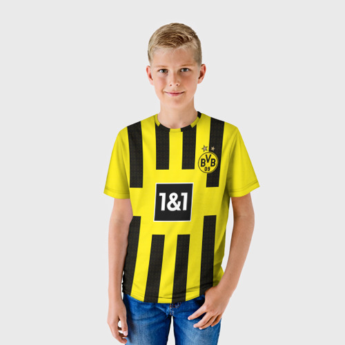 Детская 3D футболка с принтом Беллингем Боруссия Дортмунд форма 22/23 домашняя, фото на моделе #1